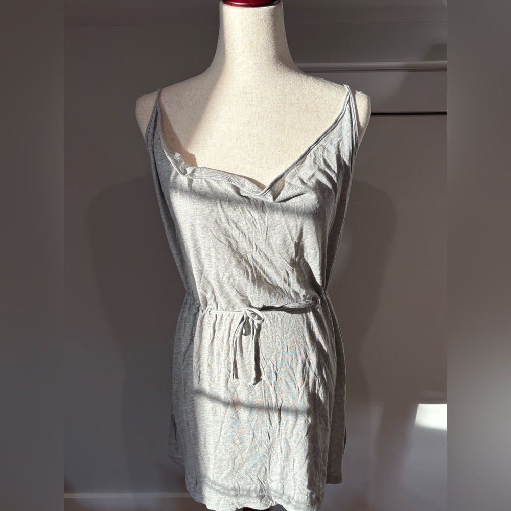 Women’s Gray Sleeveless mini dress with Drawstring